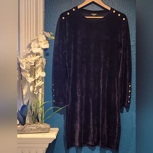 JUICY COUTURE - Prussian Blue Stretch Velvet Dress
